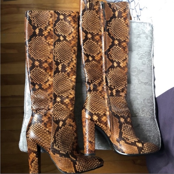 Aldo Shoes - Aldo Leather Snake Print Boots